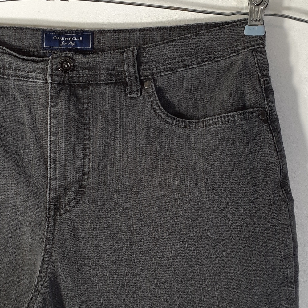 Charter Club 12 Short Classic Straight Gray Jeans - Picture 6 of 16